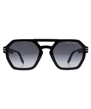 Marc Jacobs Round Mens Black Dark Grey Gradient MARC 587/S  Sunglasses features a dynamic, trendy design with a strong, aviator frame, perfect for fashion-forward individuals who want to make a statement.