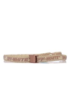 Off White Industrial Belt in beige.- Tonal logo pattern all over.- Red stitching.- Off-White™ BELT carved on buckle.- Ref: OWRB0110056130