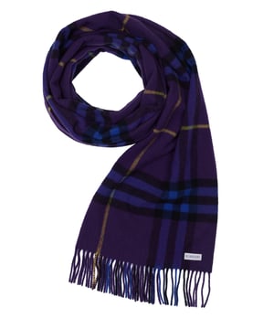 100% kasjmier; Burberry kasjmier sjaal;  Model: 8076916;  Hoogwaardige afwerking;  100% kasjmier;  franje rand;  Afmetingen (cm): 200 x 52;  Burberry-logodetails