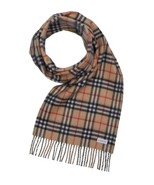 100% cachemira; Bufanda reversible de cachemira de Burberry;  Modelo: 8073526;  Mano de obra de alta calidad;  100% cachemira;  borde de flecos;  Dimensiones (cm): 168 x 30;  Detalles del logotipo de Burberry