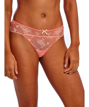 Freya Offbeat Decadence Brief. With shimmering lace and bow. Product is recommended to be washed on a gentle wash cycle.