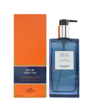 Hermès Eau De Citron Noir Hair and Body Shower Gel (200ml) combines refreshing citrus notes with smoky and woody undertones for a unique, invigorating shower experience. The zesty lemon and lime provide an uplifting freshness, while the distinctive citron adds a smoky depth to the fragrance. Guaiac wood gives a rich, earthy base, and the subtle hint of black tea adds sophistication and warmth. This luxurious shower gel gently cleanses both hair and body, leaving the skin feeling refreshed and subtly scented with a fresh, aromatic fragrance.