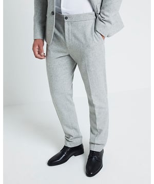 Slim fit, Wool blend, Side slip pockets, Button fastening