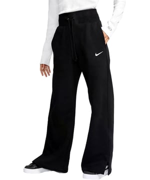 Nike Ladies Phoenix fleece wide pant reimagines luxury loungewear with a bold, high-waisted design. - -. Crafted from soft, brushed midweight fleece, these full-length joggers offer a cosy yet structured fit. - -. With a high-rise waistband, drawcord for a snug fit, side pockets and elongated ribbing, they bring effortless style and comfort.