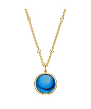 Discover the masterful elegance of this necklace from the Glanzstücken München brand! This delicate anchor chain, made from the finest 925 sterling silver and finished in shiny 14 carat yellow gold, gives every look a touch of luxury. The highly polished surface ensures a breathtaking shine, while the fine beads give the chain a playful touch. The blue cabochon-cut zirconia catches the light perfectly and becomes a sparkling highlight of your outfit. Thanks to an extension piece with a spring ring clasp, the length of the chain can be perfectly adjusted. Wear a piece of luxury and enchant your surroundings!