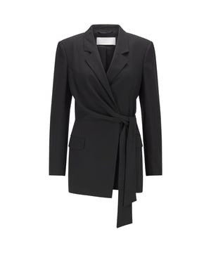 vrouwelijk+drapy jasje voor zakelijke tot occasion garderobe - striksluiting - hoofdmateriaal: 70% acetaat 30% viscose - voering - 57% viscose 43% polyester - chemisch reinigen