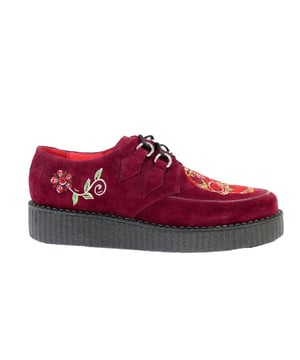 MUSE 'MEMENTO MORI' Burgundy Suede Skull BROTHEL