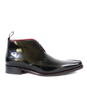 Harrison GUITAR Black Polish Apron Chukka Boot