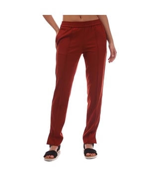Dames BOSS Tahwi broek in bruin.- Elastische tailleband.- Zijzakken.- Streepbanddessin.- 67% Polyester 29% Viscose 4% Elastane.- Ref.: 50423991226