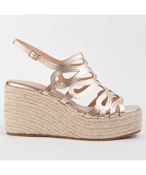 Espadrille Wedges für Damen. Einlegesohle aus 100% natürlichem Leder. Bequemer Sitz. Hergestellt von anderen Marken für unsere Marke. Ungefähre Maße: 8 cm Keil und 3 cm Plattform