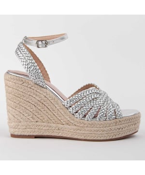 Espadrille wedge sandals for women. 100% natural leather insole. Comfortable fit. Manufactured by other brands for our brand. Approximate measurements: 8 cm wedge and 3 cm platform
