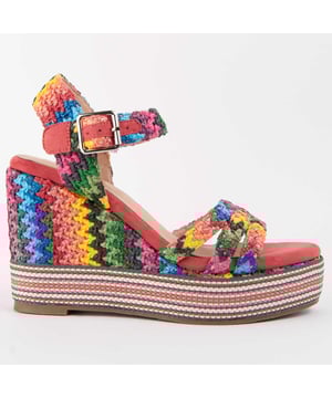 Espadrille wedges voor dames. 100% natuurlijke leren inlegzool. Comfortabele pasvorm. Gemaakt door andere merken voor ons merk. Ongeveer 12 cm hak en 4 cm platform