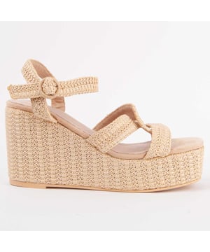 Espadrille wedges voor dames. 100% natuurlijke leren inlegzool. Comfortabele pasvorm. Gemaakt door andere merken voor ons merk. Ongeveer 10 cm hak en 4 cm platform