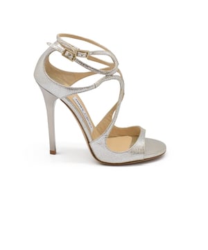 Sandalias Lance Jimmy Choo en piel envejecida color champagne.Correa alrededor del tobillo.Forro de cuero.Suela de cuero.Made in Italy.