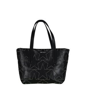 Jimmy Choo Handtasche aus schwarzem Leder mit Sternen aus Strasssteinen.Jimmy Choo-Emblem auf der Vorderseite.Ein geräumiges Fach.Ein kleines integriertes Täschchen.2 Henkel.100% Leder.Maße : 13x20x25cm.Made in Italy.