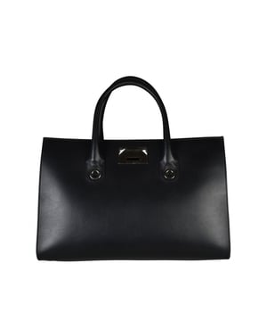 Bolso Jimmy Choo Riley en piel negra lisa.Fuelles laterales.Logotipo de Jimmy Choo en relieve en el interior.Dimensiones: Largo 39,5 x Alto 26 x Ancho 15,5cm.Made in Italy.