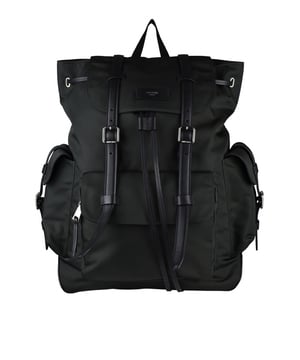 Jimmy Choo Wixon Rucksack aus khakifarbenem Nylon.Etikett mit Logo auf der Vorderseite.Großes Hauptfach mit Reißverschluss. Tasche auf der Vorderseite mit Reißverschluss.Zwei Taschen an den Seiten.Taschenboden aus schwarzem Kalbsleder.Schwarze, verstellbare Riemen.Einsätze aus Leder.Maße: Tiefe 12 cm x Höhe 28 cm x Breite 35 cm.Made in Italy.