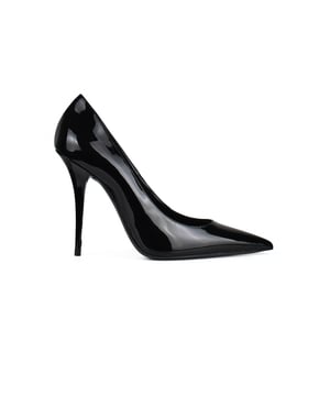Zapatos de salón Instinct 100 Saint Laurent.Charol negra.Puntera en punta.Tacón de aguja de 8,5 cm.Suela de cuero negro.Made in Italy.