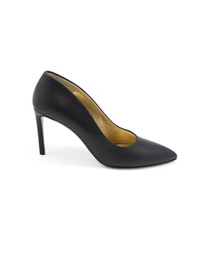 Zapatos de tacón Walter Steiger de cuero azul.Tacón 8,5 cm.Made in Italy.