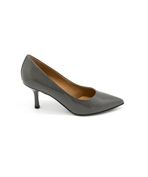 Walter Steiger pumps in grijs gelakt leer.Hak 6 cm.Made in Italy.