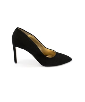 Zapatos de tacón Walter Steiger en ante negro.Tacón de 8 cm.Made in Italy.