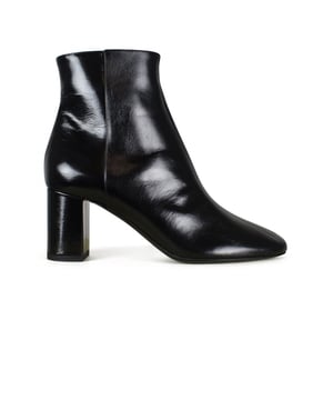 Botines Lou Saint Laurent en charol negro.Cierre lateral con cremallera.Altura del tacón: 6 cm.Made in Italy.