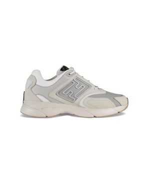 Zapatillas Fendi Faster en nobuk blanco.Detalles en piel.Tejido técnico tono sobre tono.Motivo FF en relieve en los laterales.Suela ondulada con FF en la puntera.Detalles de tejido FF marrón y tabaco en la lengüeta.Made in Italy.
