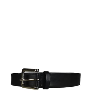 Cinturón Givenchy de cuero negro liso.Hebilla cuadrada simple de metal plateado.Cuatro estrellas de plata en el extremo.Tamaño: 3 cm.100% cuero. Made in Italy.