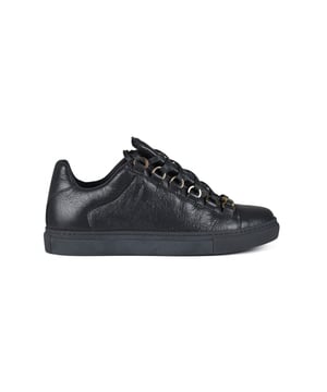 Zapatillas Balenciaga Arena en piel gris fósil.Detalles del oro.Suela de goma.Made in Italy.