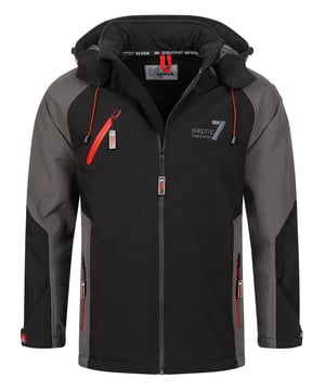 Arctic Seven Softshell-jas voor heren - Wind- en waterafstotende outdoorjas met afneembare capuchon

Dit functionele softshelljack van Arctic Seven combineert modern design met hoge functionaliteit. Dankzij Dry Tex - 3000 Protect is het waterafstotend en warmte-isolerend - perfect voor buitenactiviteiten. De opvallende kleurencombinaties en de ergonomische snit zorgen voor een sportieve look en een hoog draagcomfort.

Wind- en waterafstotend - bescherming door Dry Tex - 3000 Protect

Hoge kraag met kinbescherming – houdt wind en kou betrouwbaar buiten

Met fleece gevoerde zakken en binnenkant - voor comfortabele warmte

Capuchon met trekkoord – afneembaar met rits

Ergonomische snit en verstelbare manchetten - voor een optimale pasvorm

Grote ritsen en logodetails – sportief en modern design

Materiaal:

Materiaal buitenkant: 96% polyester, 4% elastaan

Materiaal binnenkant: 100% polyester (met fleece voering)