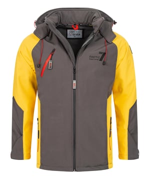 Arctic Seven Softshell-jas voor heren - Wind- en waterafstotende outdoorjas met afneembare capuchon

Dit functionele softshelljack van Arctic Seven combineert modern design met hoge functionaliteit. Dankzij Dry Tex - 3000 Protect is het waterafstotend en warmte-isolerend - perfect voor buitenactiviteiten. De opvallende kleurencombinaties en de ergonomische snit zorgen voor een sportieve look en een hoog draagcomfort.

Wind- en waterafstotend - bescherming door Dry Tex - 3000 Protect

Hoge kraag met kinbescherming – houdt wind en kou betrouwbaar buiten

Met fleece gevoerde zakken en binnenkant - voor comfortabele warmte

Capuchon met trekkoord – afneembaar met rits

Ergonomische snit en verstelbare manchetten - voor een optimale pasvorm

Grote ritsen en logodetails – sportief en modern design

Materiaal:

Materiaal buitenkant: 96% polyester, 4% elastaan

Materiaal binnenkant: 100% polyester (met fleece voering)
