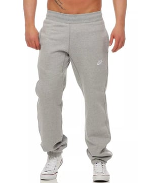 Nike Foundation Men's Cuffed Fleece Lined Joggers Nike AW77 sweatpants. - - . Soft brushed fleece lining. - - . Nike logo and Swoosh on the left thigh. - - . Elasticated waist with inner drawstring. - - . Elastic ribbed cuffs at the ankles. - - . Two side pockets and one back pocket on the right side. - - . Ideal for jogging, gymnastics or in everyday life.