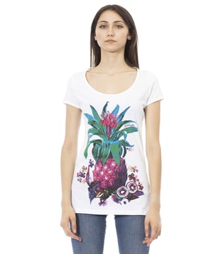 Dames T-shirt zonder sluiting. ontbrekende binnenzakken. afwezige externe zakken. ontbrekende schouderband. ontbrekend handvat. ontbrekende binnenvakken.  extern materiaal. afwezig interieur. Afmetingen: Scm. Modeproduct