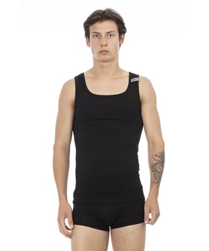 Pack de dos camisetas sin mangas para hombre en algodón elástico. Inserción con logo en la hombrera.