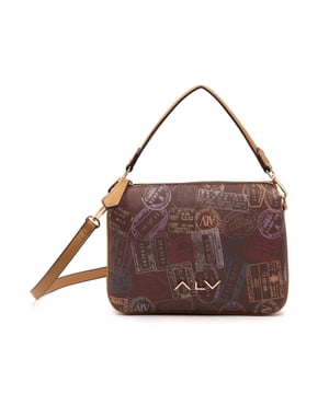 Damenhandtasche mit Reißverschluss. zwei Reißverschluss- und zwei offene Innentaschen. fehlende Außentaschen. verstellbarer Schultergurt aus Leder. im Ledergriff. ein Innenfach.  Außenmaterial: Innenmaterial: 100 % Polyester. Maße: 23x8x18 cm. Modeprodukt
