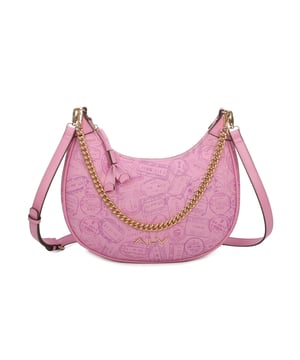Bolso bandolera para mujer. El cierre es con cremallera. Los bolsillos internos son dos con cremallera y dos abiertos. Los bolsillos externos están ausentes. La bandolera es ajustable y extraíble en piel. El asa es extraíble mediante cadena. Hay un compartimento interno. El material externo es 100%PU. Internamente es 100% Poliéster. Medidas: 33x10x20 cm. Producto de moda