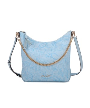 Bolso bandolera para mujer. El cierre es con cremallera. Los bolsillos internos son dos con cremallera y dos abiertos. Los bolsillos externos están ausentes. La bandolera es ajustable y extraíble en piel. El asa es extraíble mediante cadena. Hay un compartimento interno. El material externo es 100%PU. Internamente es 100% Poliéster. Medidas: 25x12x16 cm. Producto de moda