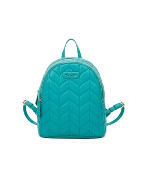 Damenrucksack mit Reißverschluss. zwei Reißverschluss- und zwei offene Innentaschen. eine Vorderseite mit Außentaschen mit Reißverschluss. verstellbarer und abnehmbarer Schultergurt aus Leder. im Ledergriff. ein Innenfach.  Außenmaterial: Innenmaterial: 100 % Polyester. Maße: 26x29x14 cm. Modeprodukt