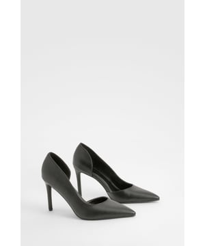 Sleek pointed toe design for a sophisticated look
        Stylish cut-out detail on the sides adds a modern twist
        Mid-height heel between 5 and 6.5cm for comfortable wear
        Smooth synthetic leather upper for a polished appearance
        Versatile style suitable for various occasions
    
    Step out in style with these chic mid-height pumps, perfect for the fashion-forward woman who demands both comfort and elegance. The sleek pointed toe and eye-catching cut-out detail create a contemporary silhouette that's sure to turn heads. Ideal for a night out on the town, these versatile heels can effortlessly transition from after-work drinks to dancing the night away. Pair them with your favourite little black dress for a classic look, or add a pop of excitement to tailored trousers and a silky blouse. The mid-height heel strikes the perfect balance between style and wearability, ensuring you can strut your stuff all night long without compromising on comfort. Whether you're hitting the club scene or enjoying cocktails at a trendy bar, these pumps will keep you looking fabulous and feeling confident throughout your urban adventures.