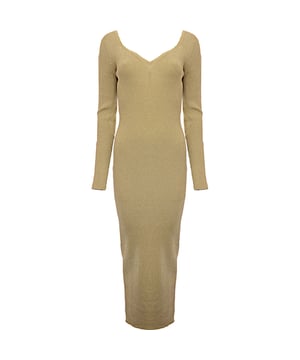 Composition: 58% Viscose, 25% Polyester, 15% Polyamide, 2% Elastane. The Nina Ricci Open-Back Lurex Ribbed Dress with Heart Neckline is a stunning and elegant piece. This dress features a heart-shaped neckline and an open back, adding a touch of sophistication and allure. The lurex ribbed fabric gives it a subtle shimmer, making it perfect for special occasions