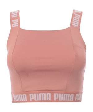 The Puma Training Strong crop top is a stylish and functional piece for your workout wardrobe. With its square neckline and pink color, it offers a chic look that doesn't sacrifice comfort or performance. The branding on the straps and band adds a bold touch, making it clear that you're wearing a piece designed for those who take their training seriously. Whether you're hitting the gym or just enjoying a casual day out, this crop top is sure to make a statement.