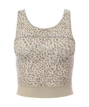 Main: 100% Polyester. The Puma Running high shine crop top is a vibrant choice for athletes who love to stand out. Its green micro print dazzles the eye, while the thick waistband ensures a secure and comfortable fit during even the most intense workouts. The racerback design is not only stylish but also allows for a full range of motion, making it a perfect blend of fashion and function for runners and fitness enthusiasts alike.