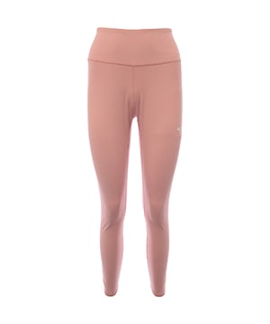 Main: 89% Polyester, Main: 11% Elastane. The Puma Yoga Studio Foundation 7/8 leggings in pink are the perfect blend of style and comfort for your yoga sessions. The small black Puma logo adds a subtle yet distinct touch to the design, while the smooth fabric ensures ease of movement and flexibility. The thick waistband provides excellent support, making these leggings not just fashionable but also functional for any yoga enthusiast.