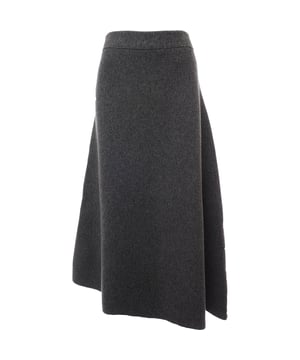 100% Wool Boiled wool midi skirt by Jill Sander featuring a back zip closure