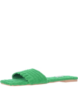 These slip-on shoes are made of textile with a textile lining and rubber sole, featuring an open toe and flat sole.