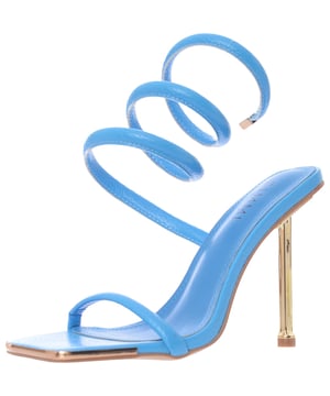 Upper: 100% Polyurethane, Lining: 100% Polyurethane, Sole: 100% Rubber Simmi Shoes Womens  Eloise Wrap Ankle Heel In Blue