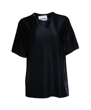 VINTAGE, RRP AS NEW
Jil Sander black shiny short sleeve top. The item is in good condition. 
 Measurments:  length: 660 mm