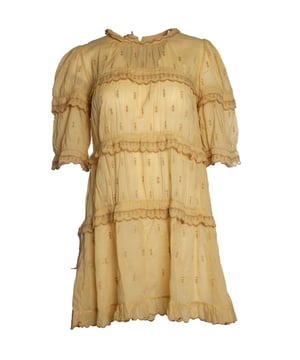 VINTAGE, RRP AS NEW
Ochre yellow dress. The item is in good condition. Slip dress is missing Measurments:  length: 780 mm