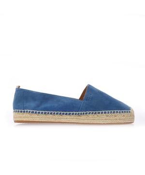 Womens Boss Madeira Slip On Shoes in blue.- Refined suede uppers.- Slip on fastening.- Raffia sole.- Ref: 50493089433