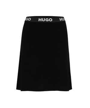 Flirterige minirok met split - lengte 50cm - elastische tailleband met HUGO-logo - 70% viscose 30% polyester - machinewasbaar